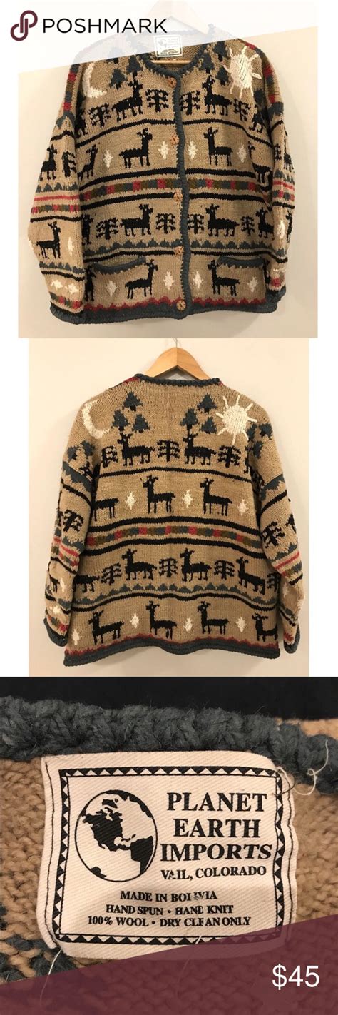 this sweater weighs almost approx. 2 1/2 lbs. please feel free to ask all questions and review all pictures as all sales ae final due to the high cost of fees, shipping and taxes. thank you Planet Earth Imports Hand Knitted Wool Sweater Bolivia Cardigan/Jacket xl | eBay